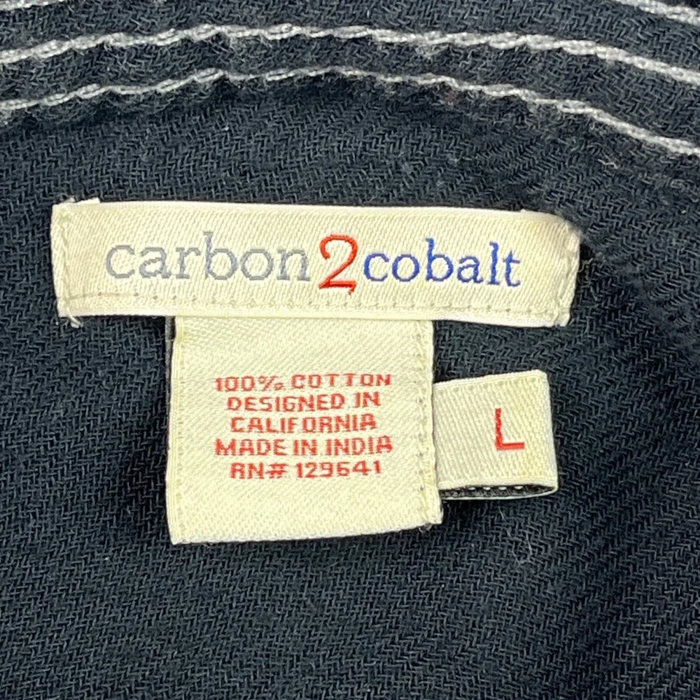 Carbon 2 Cobalt Button Down Shirt Mens Large Gray Cotton Long Sleeve 133305